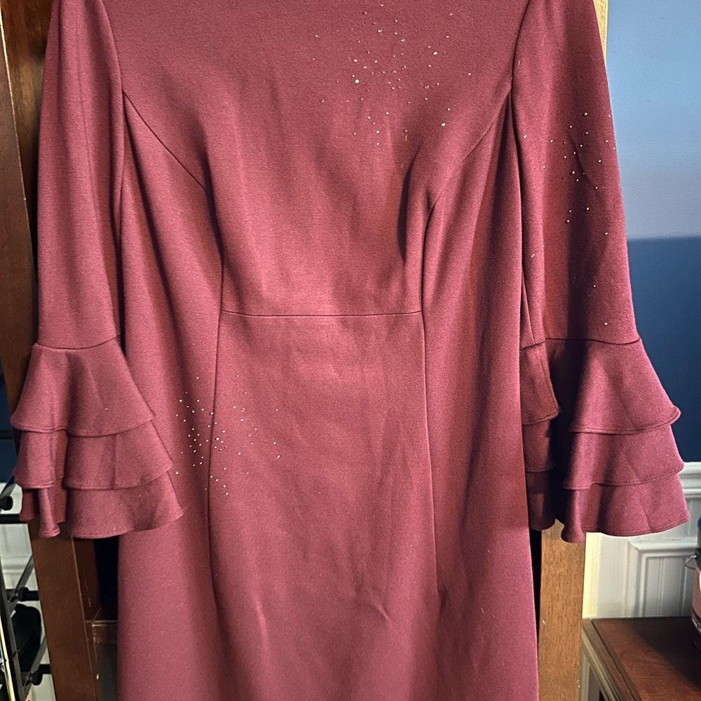 Trina Turk Red Sheath Dress with Bateau Neckline